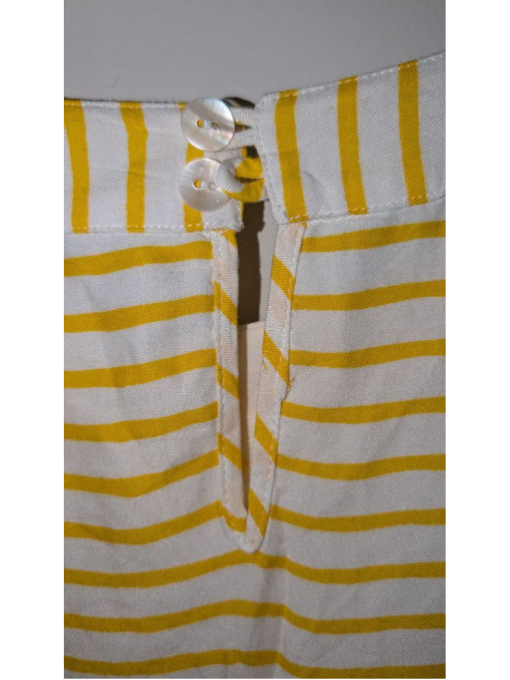 Global Desi Yellow & White Striped Elephant Print Dress M, women's - Picture 6 of 6